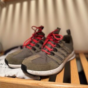Adidas Men's SL Loop Olive Green and Red Athletic Shoes